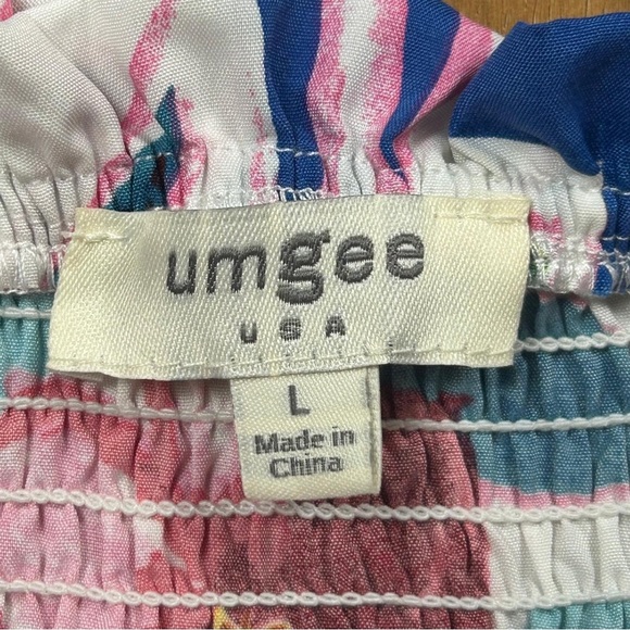 Umgee Women’s Colorful Floral Maxi Dress with Shoulder Ties Size L - Picture 4 of 9